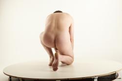 Nude Man White Kneeling poses - ALL Average Short Brown Kneeling poses - on one knee Realistic